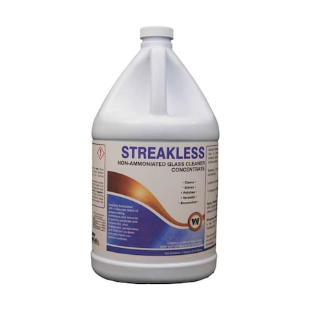 Warsaw Chemical Streakless, Non-Ammoniated Concentrated Glass Cleaner, Clean, 1-Gallon, 4PK 21404-0000004
